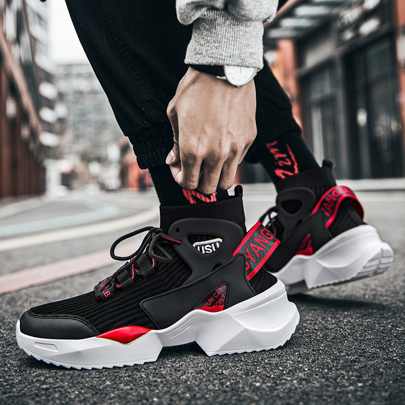 Basketball shoes Flying knitted socks men