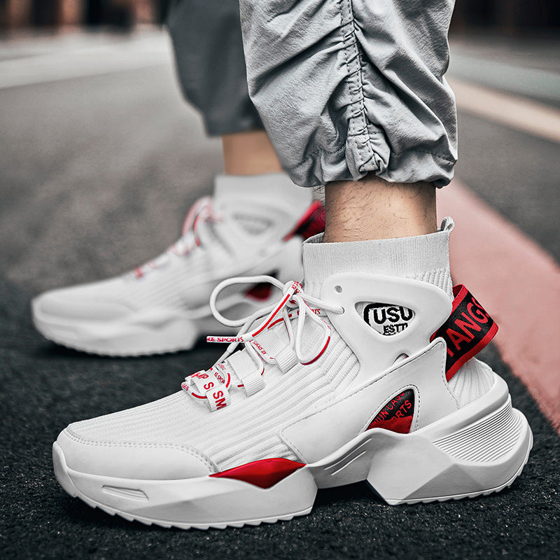 Basketball shoes Flying knitted socks men