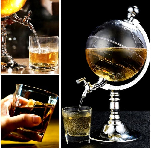 Novelty Globe Wine Decanters 1.5L Alcohol Beverage Dispenser