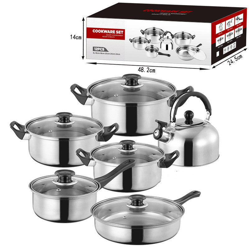 Stainless Steel Pot Set Milk Skillet with Kettle