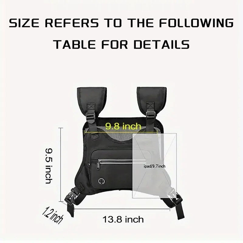 Running vest, Chest bag, Adjustable reflective mesh pocket
