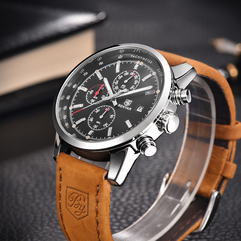 Men’s luxury leather watch