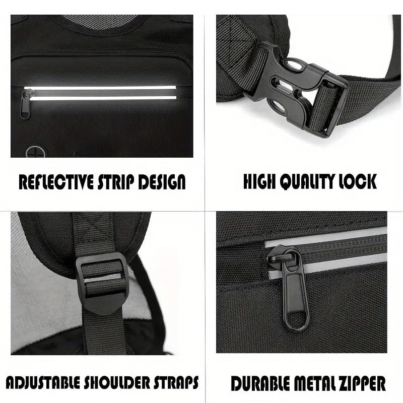 Running vest, Chest bag, Adjustable reflective mesh pocket