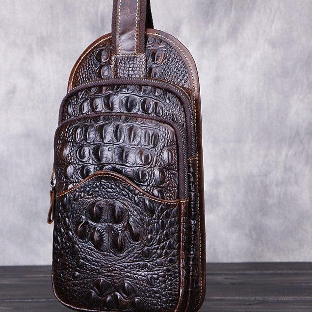 Men's Casual Waxed Cowhide Satchel