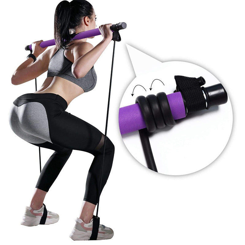 Pilates and yoga fitness bar, portable gym accessories, sports elastic bands