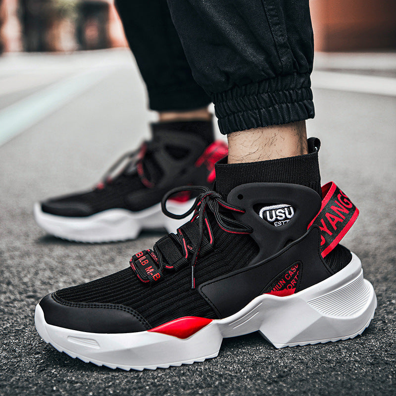 Basketball shoes Flying knitted socks men