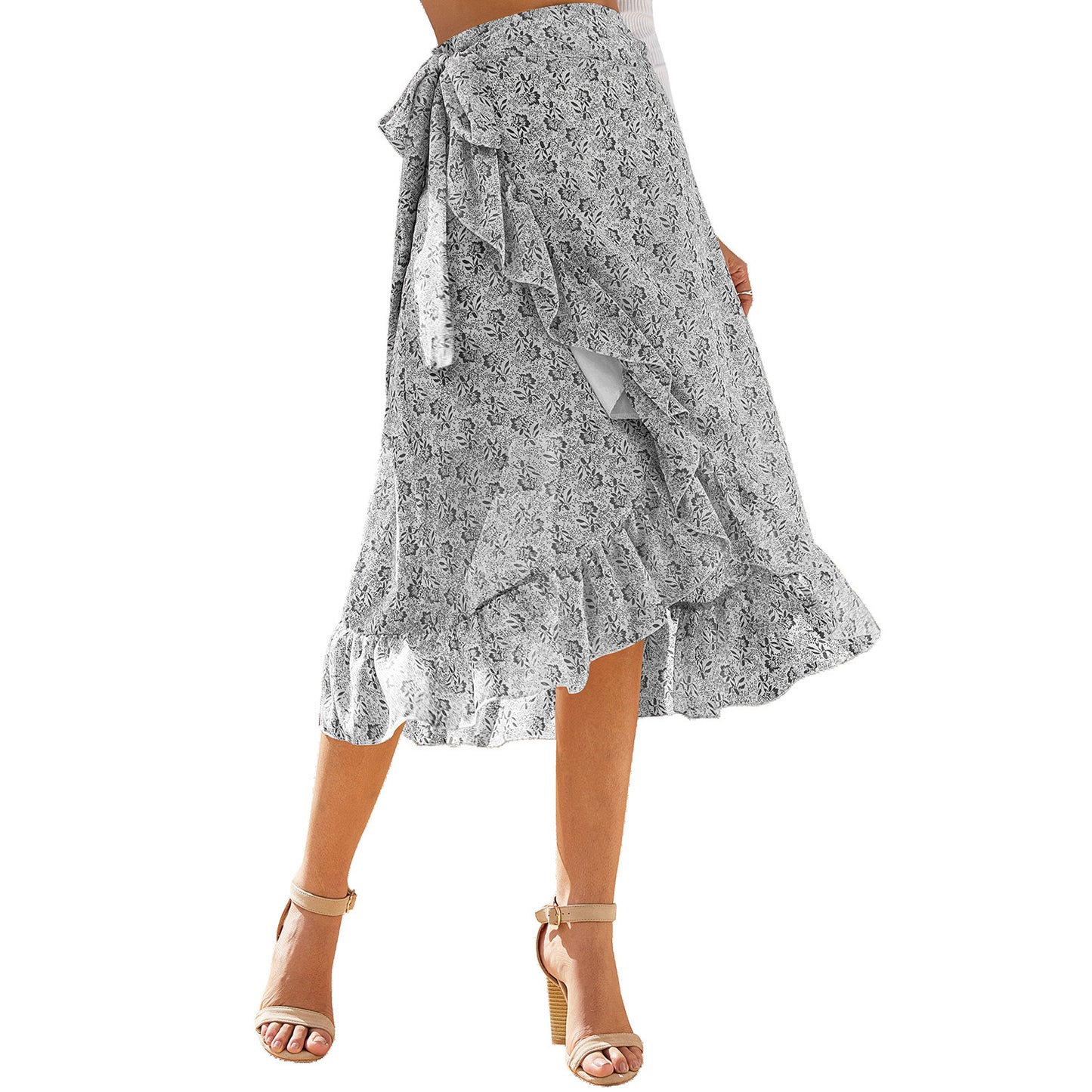 Women’s High Waist Chiffon A-Line Split Skirts