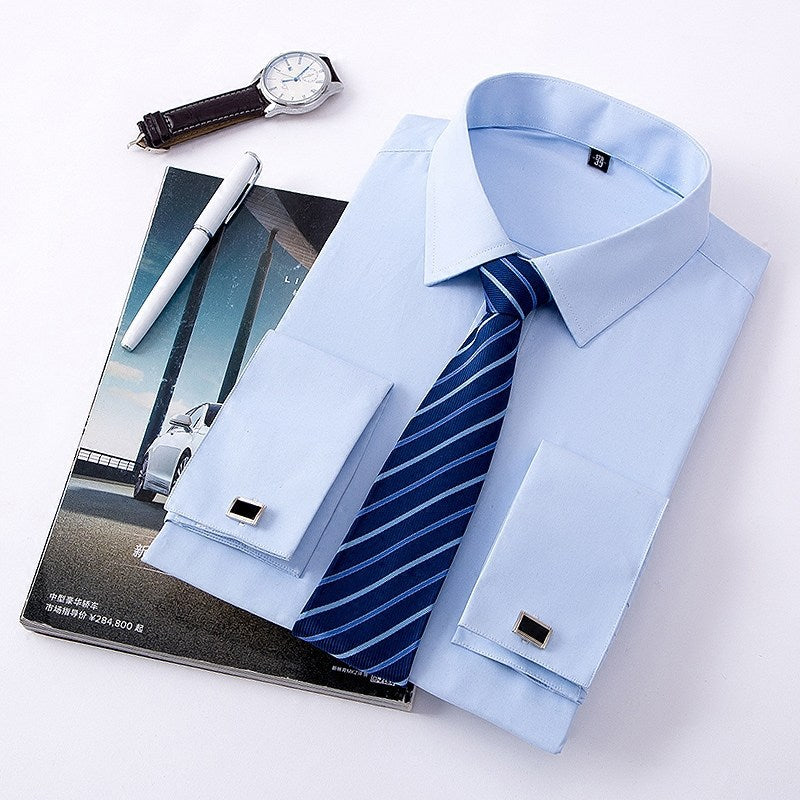 Men's Long Sleeve Non-ironing Slim Fit White Shirt