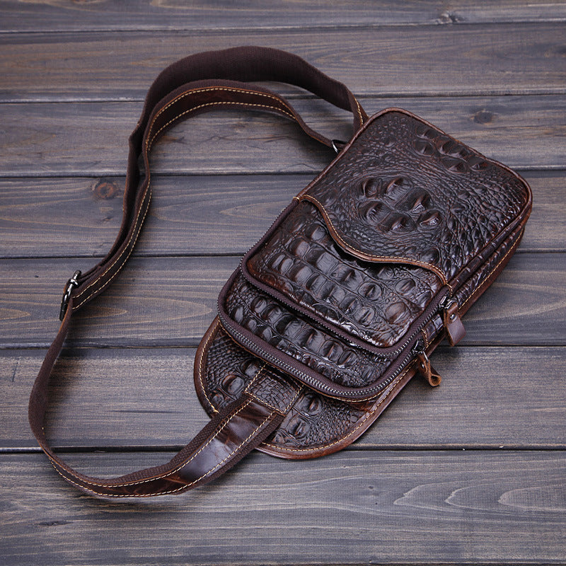 Men's Casual Waxed Cowhide Satchel