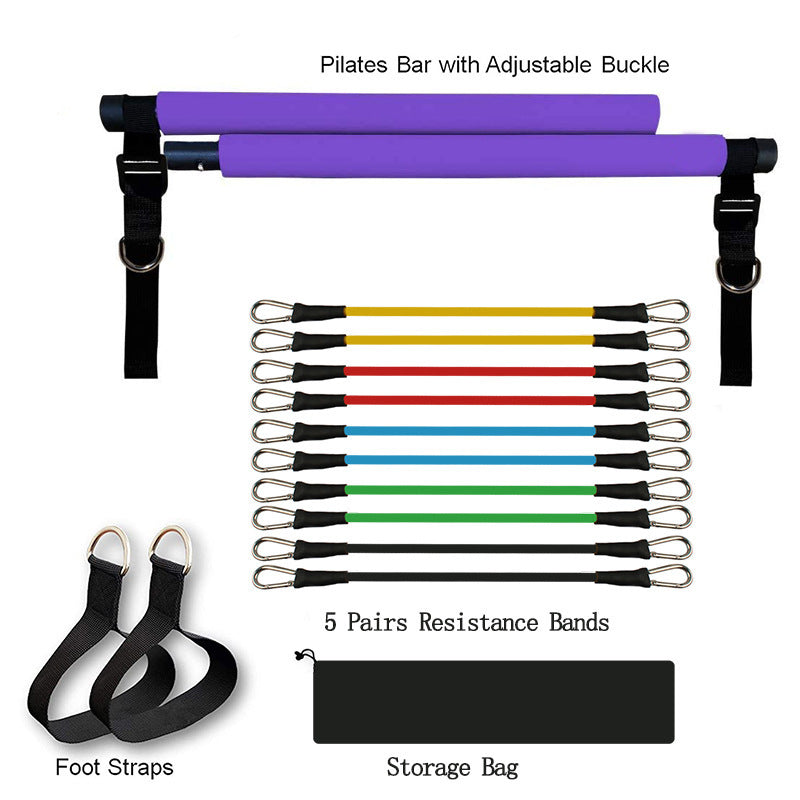 Pilates and yoga fitness bar, portable gym accessories, sports elastic bands