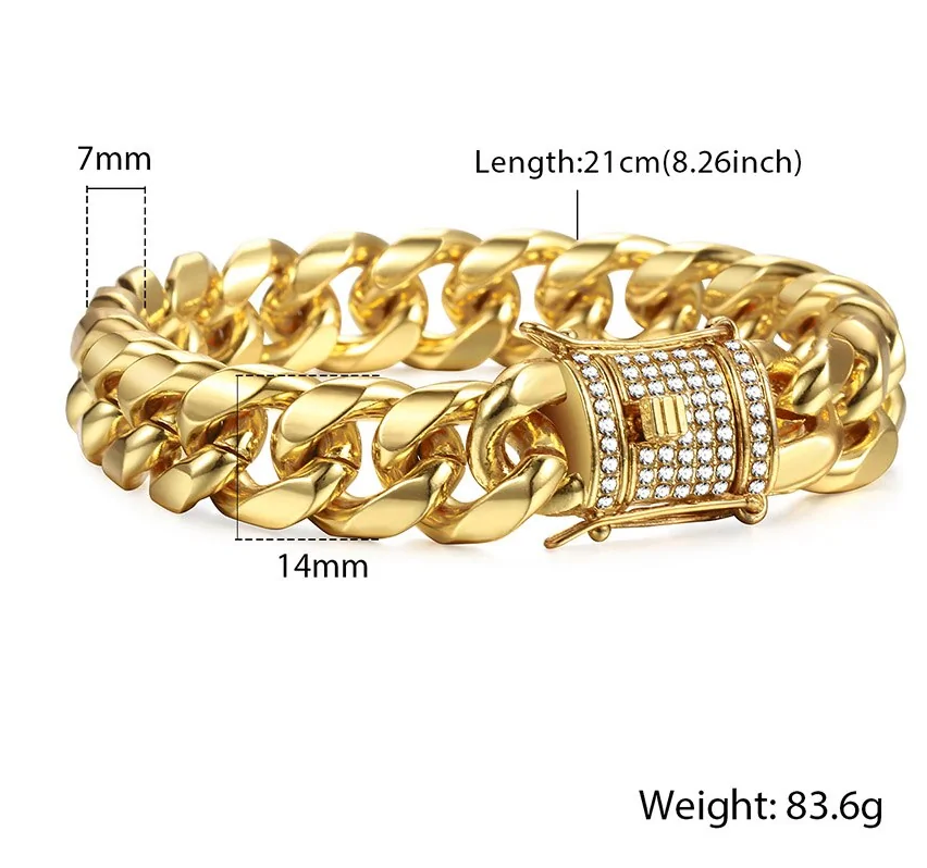 Miami Gold Curb Cuban Armband