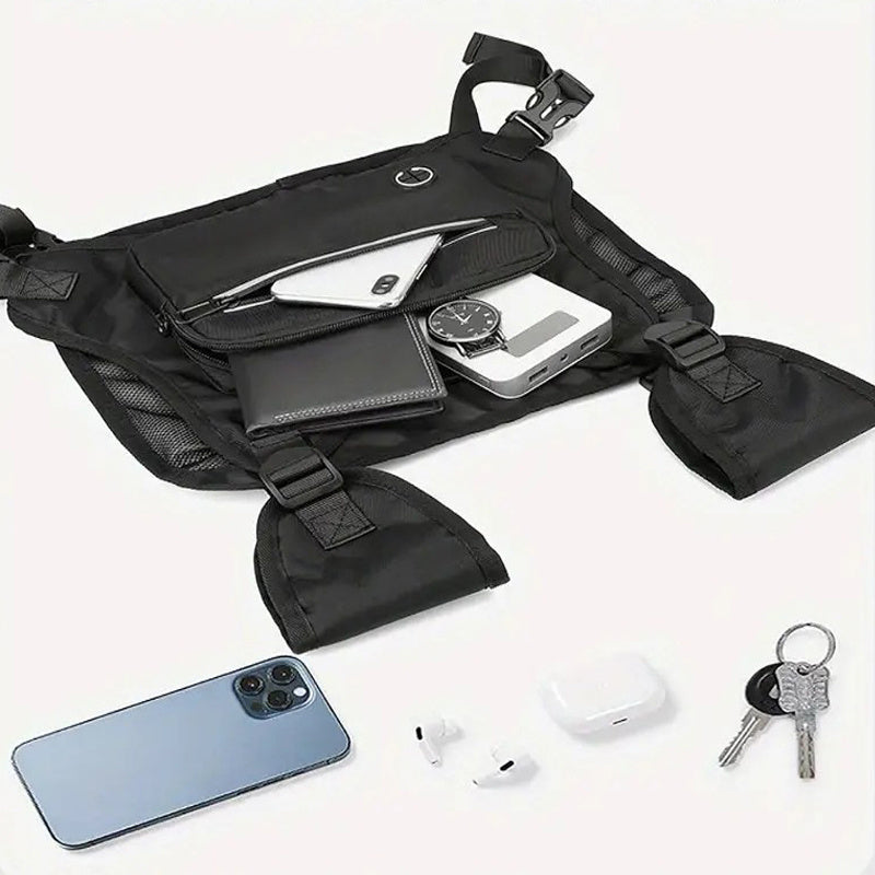 Running vest, Chest bag, Adjustable reflective mesh pocket