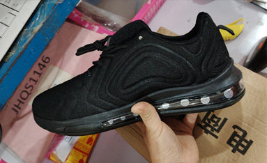 Casual Air Cushion Black Shoes Men Outdoor Breathable Lace-up Sneakers Running Sports Shoes