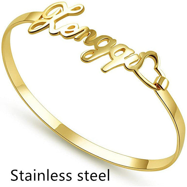 Customized Name Bracelet Personalized Custom Bangles Stainless Steel Jewelry