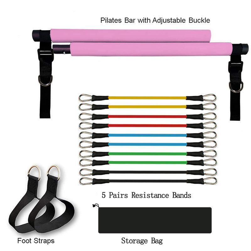 Pilates and yoga fitness bar, portable gym accessories, sports elastic bands