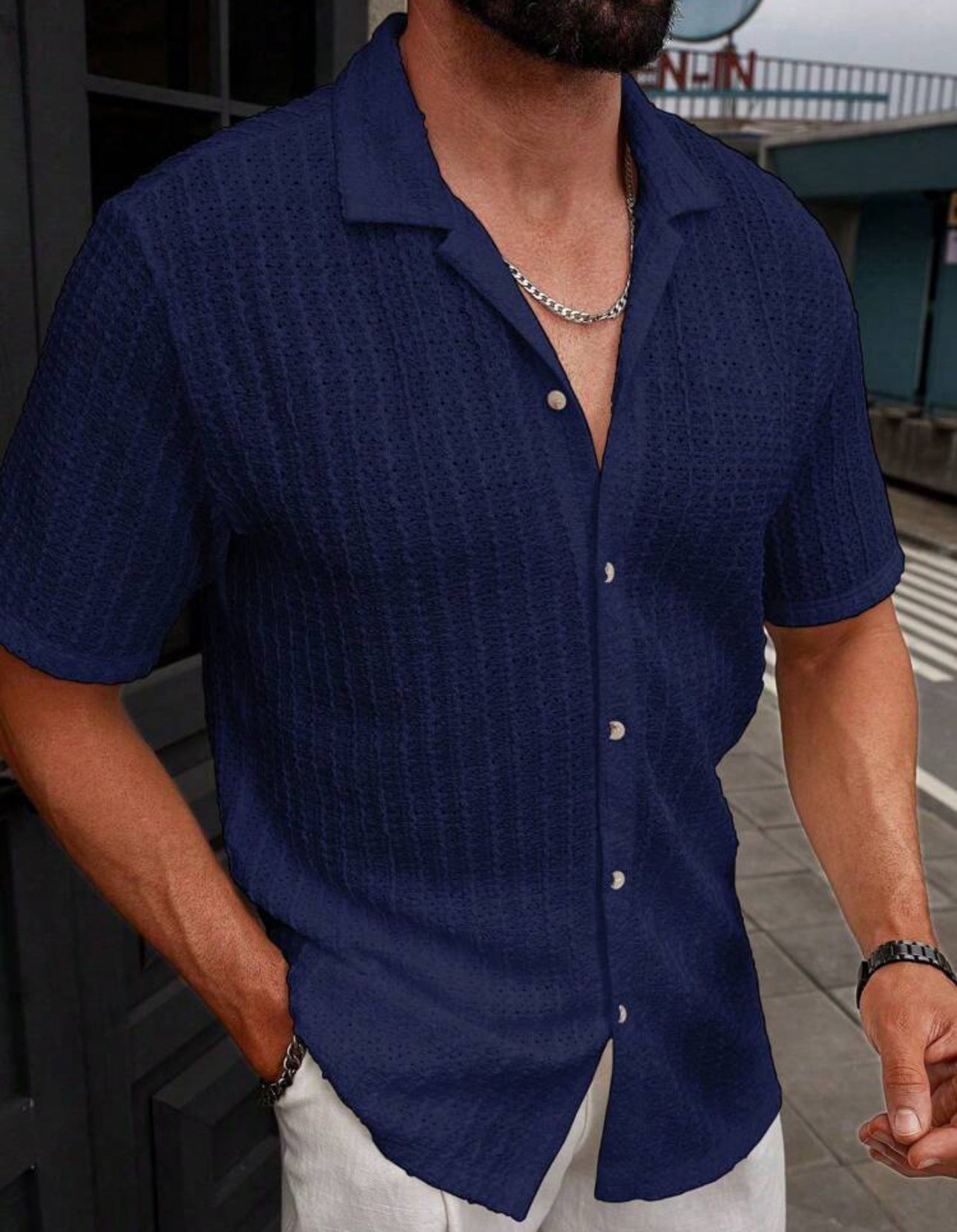 New Men's Fashion Casual Slim Top