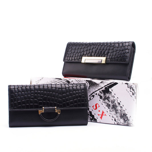 Women's Leather Wallets, Wallets In Hand, First Layer Cowhide Women's Long Wallets