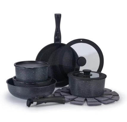 Removable Non-stick Braising Frying Pan Medical Stone Pot Set 15-piece Set