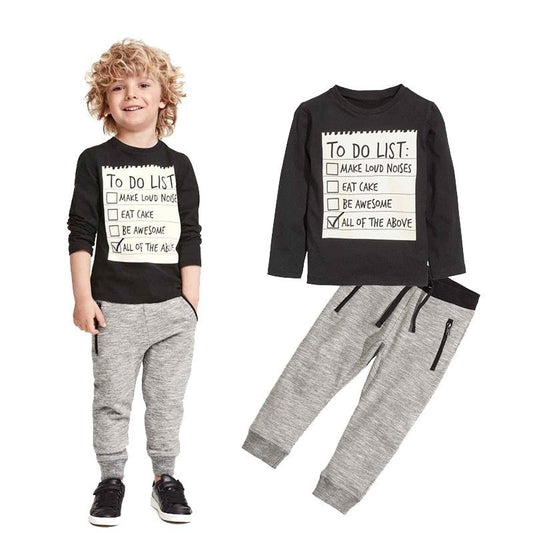Shirt Long Sleeves T-shirt Pants 2pcs Suit for 3-7 years