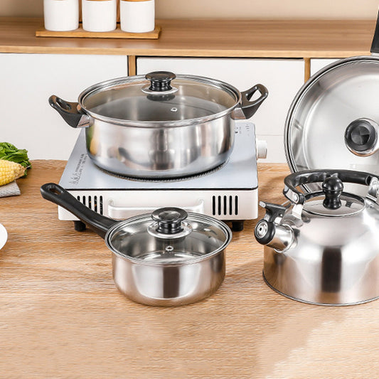 Stainless Steel Pot Set Milk Skillet with Kettle