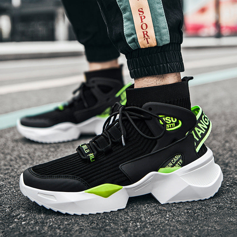 Basketball shoes Flying knitted socks men
