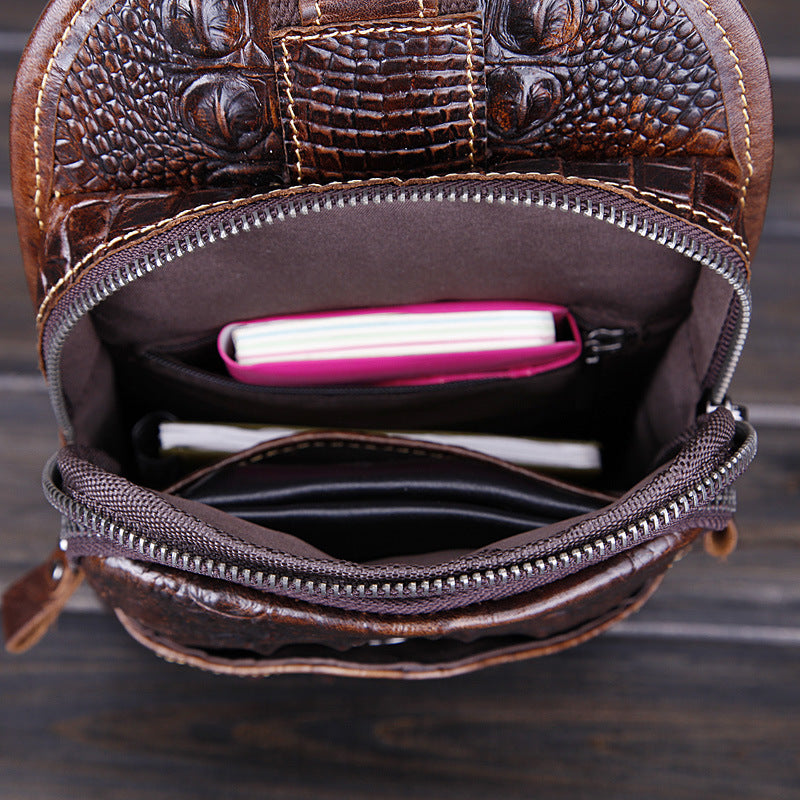 Men's Casual Waxed Cowhide Satchel