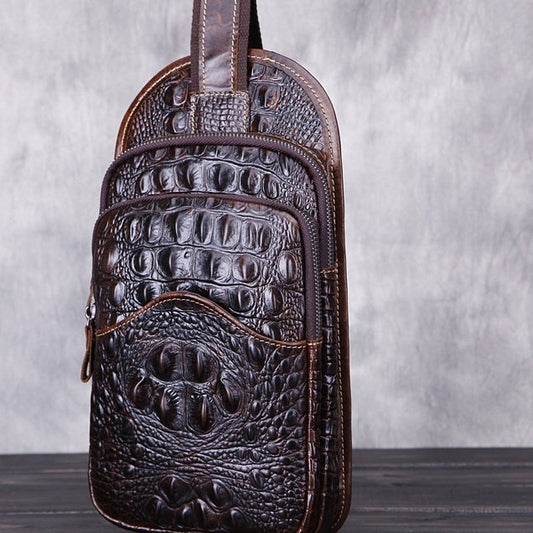 Men's Casual Waxed Cowhide Satchel