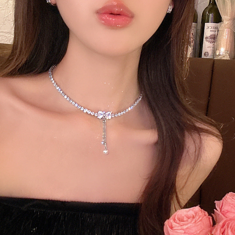 Necklace Bow Pearl