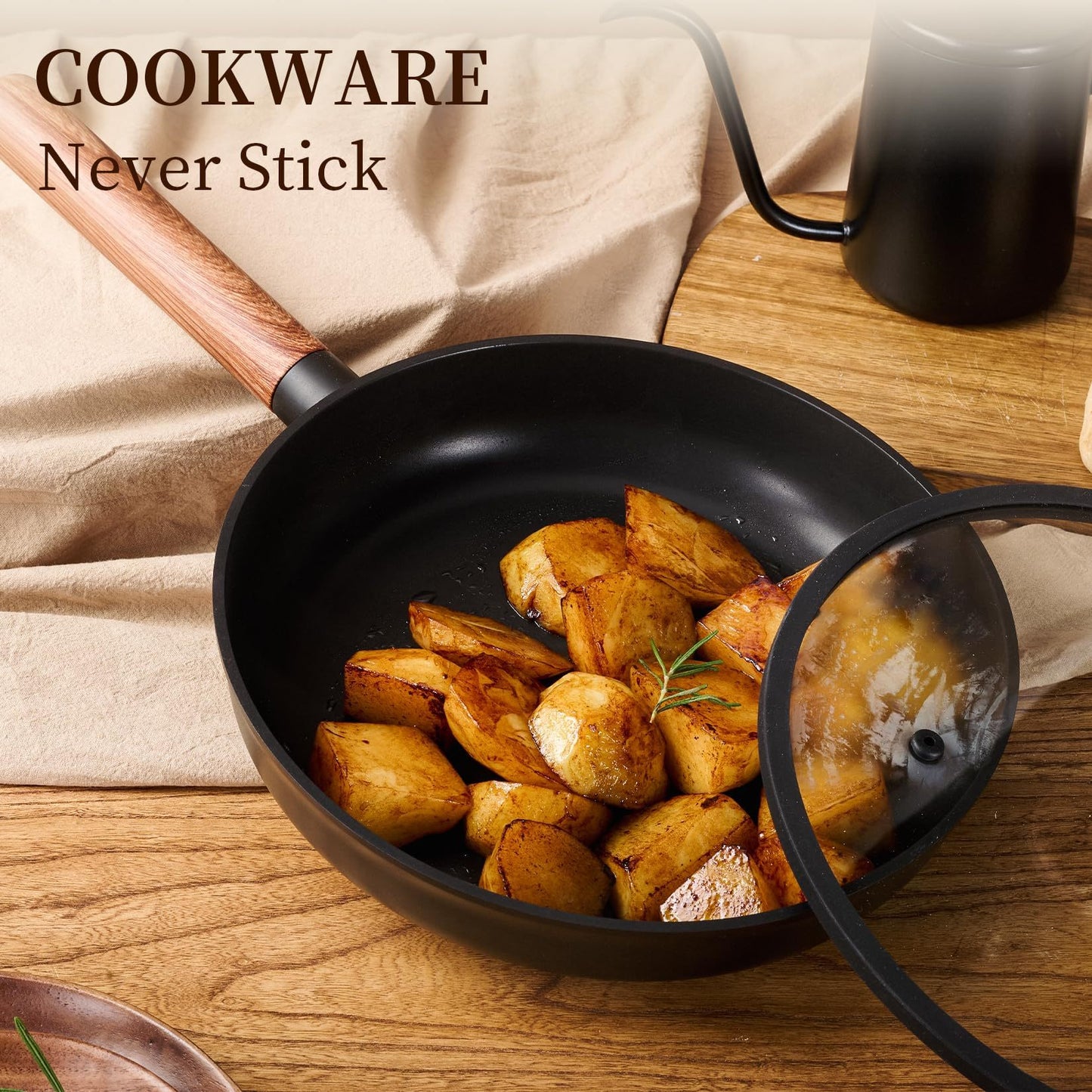 Ceramic Cookware Sets 15 Pcs, Healthy Pots and Pans