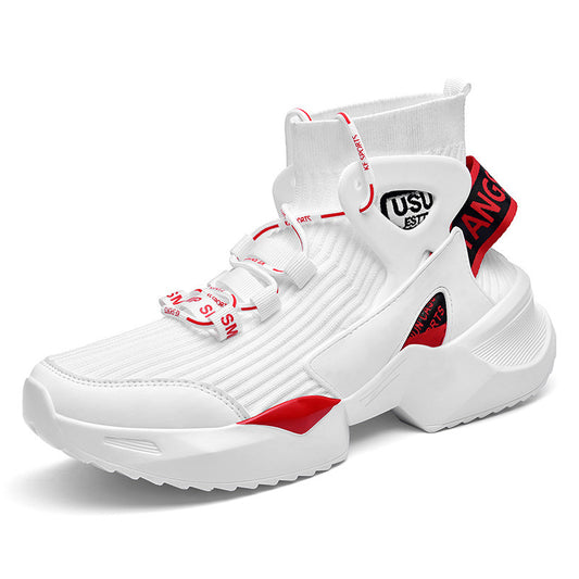 Basketball shoes Flying knitted socks men