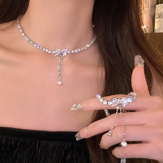 Necklace Bow Pearl