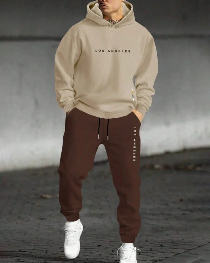 Men's Fashion Trendy Casual All-matching Hooded Sweatshirt And Sweatpants Suit