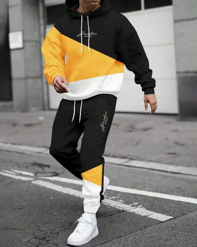 Men's Fashion Trendy Casual All-matching Hooded Sweatshirt And Sweatpants Suit
