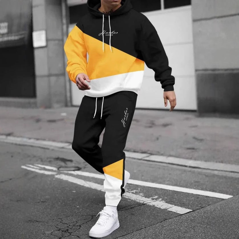 Men's Fashion Trendy Casual All-matching Hooded Sweatshirt And Sweatpants Suit