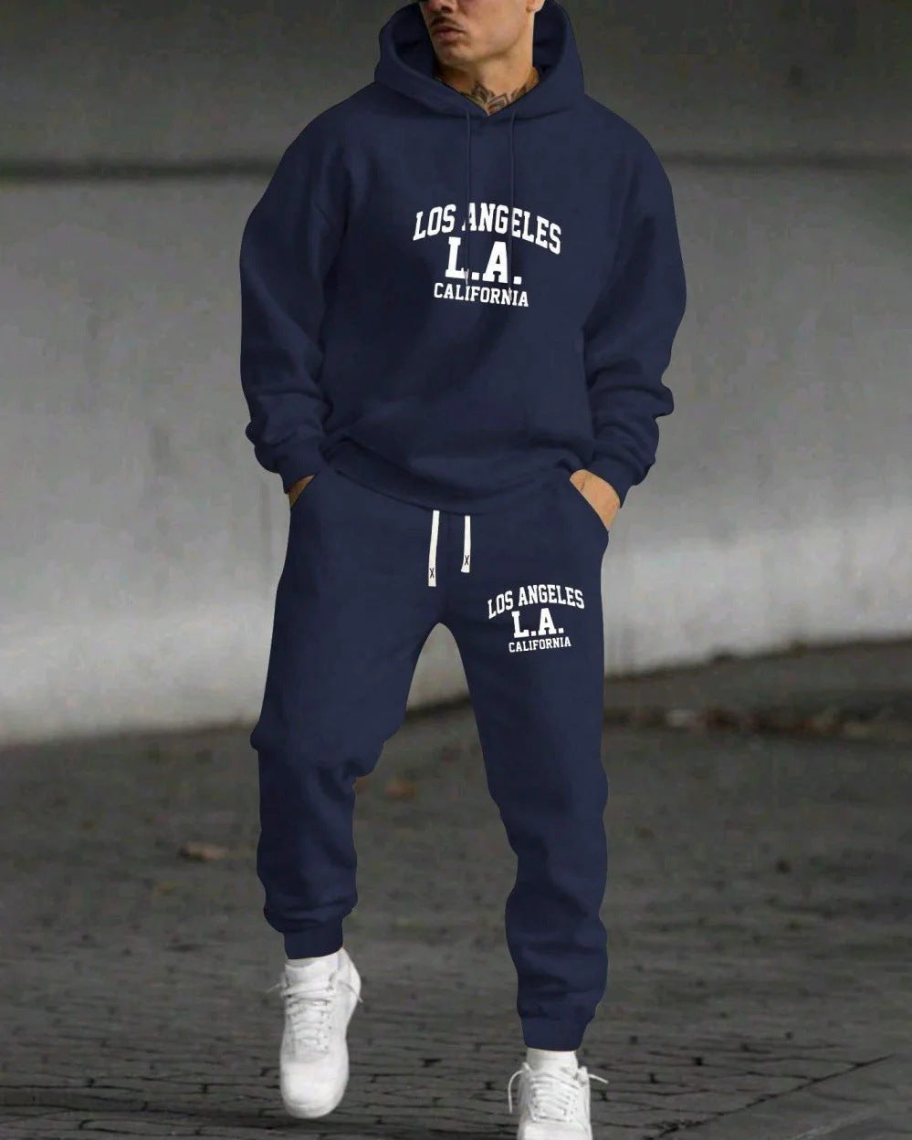 Men's Fashion Trendy Casual All-matching Hooded Sweatshirt And Sweatpants Suit