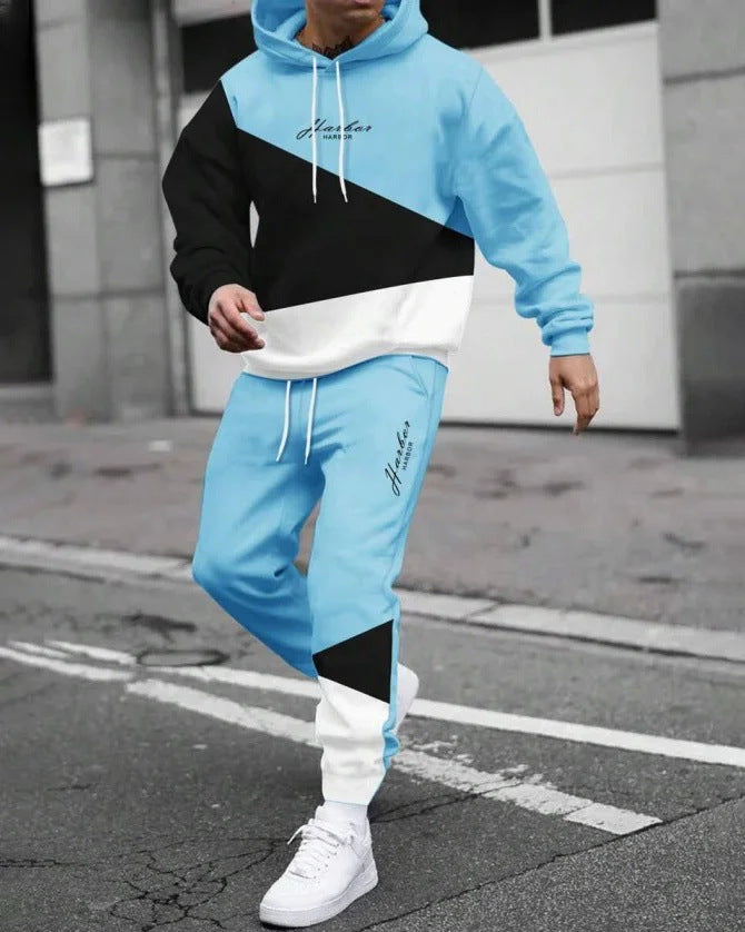 Men's Fashion Trendy Casual All-matching Hooded Sweatshirt And Sweatpants Suit