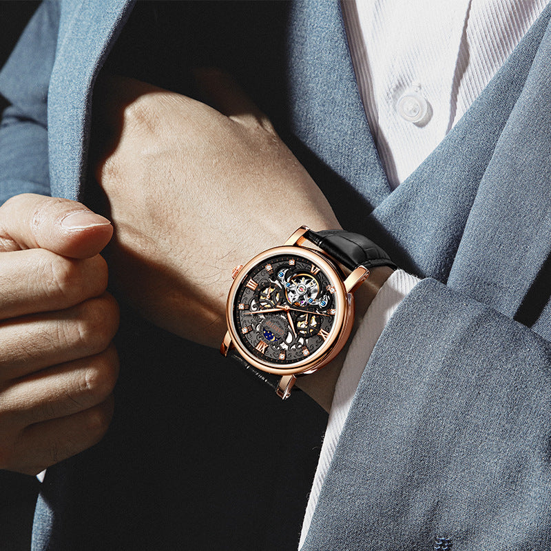 Men’s waterproof leather watch