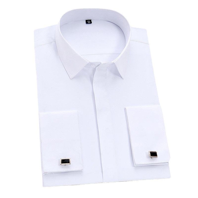 Men's Long Sleeve Non-ironing Slim Fit White Shirt