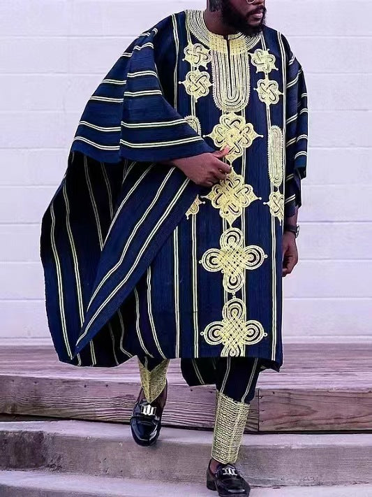 African Ethnic Print Casual Men's Three-piece Suit