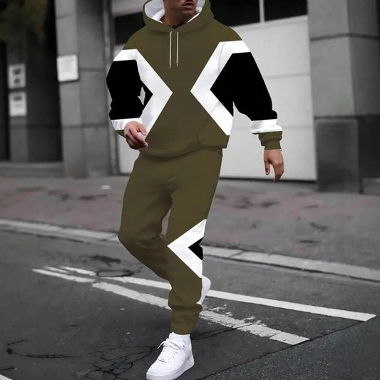 Men's Fashion Trendy Casual All-matching Hooded Sweatshirt And Sweatpants Suit