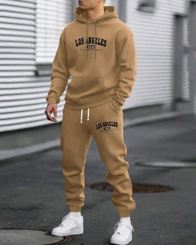 Men's Fashion Trendy Casual All-matching Hooded Sweatshirt And Sweatpants Suit