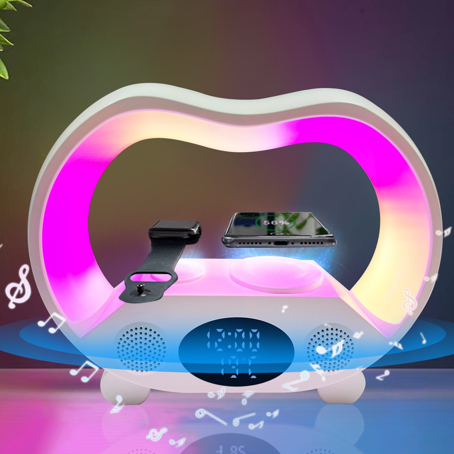 Multifunctional wireless charger Night light Bluetooth compatible speaker