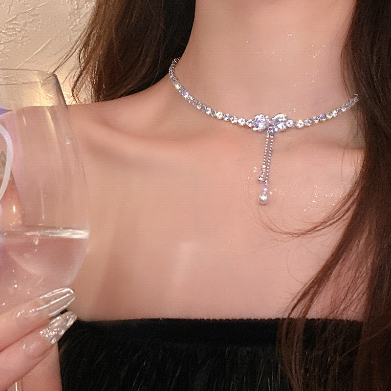 Necklace Bow Pearl