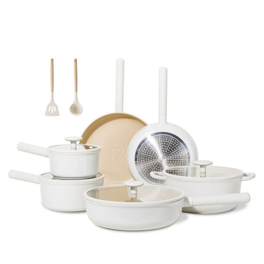 Ceramic cookware sets 17pcs, Pots and pans