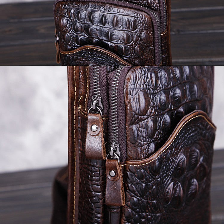 Men's Casual Waxed Cowhide Satchel